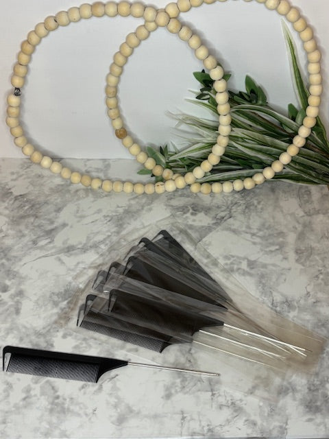 120 peg Hair stand and 10 pack of individual wrapped fine tooth combs