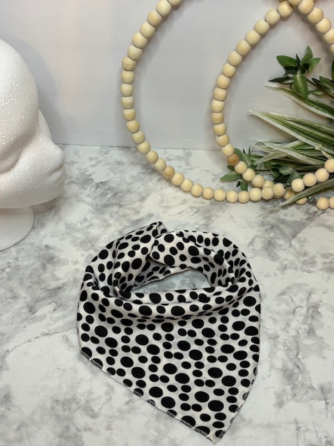 White cream with Black Polka dots